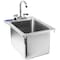 Amgood Stainless Steel 1 Compartment Drop-In Sink Bowl 10 in. x 14 in. x 10 in. With Faucet SINK DIS-101410-1 - FAUCET - alternate 1